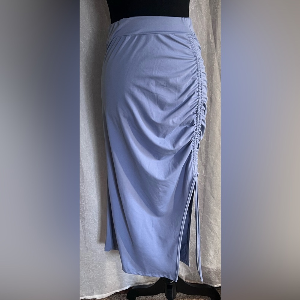 Blue Ruched Skirt